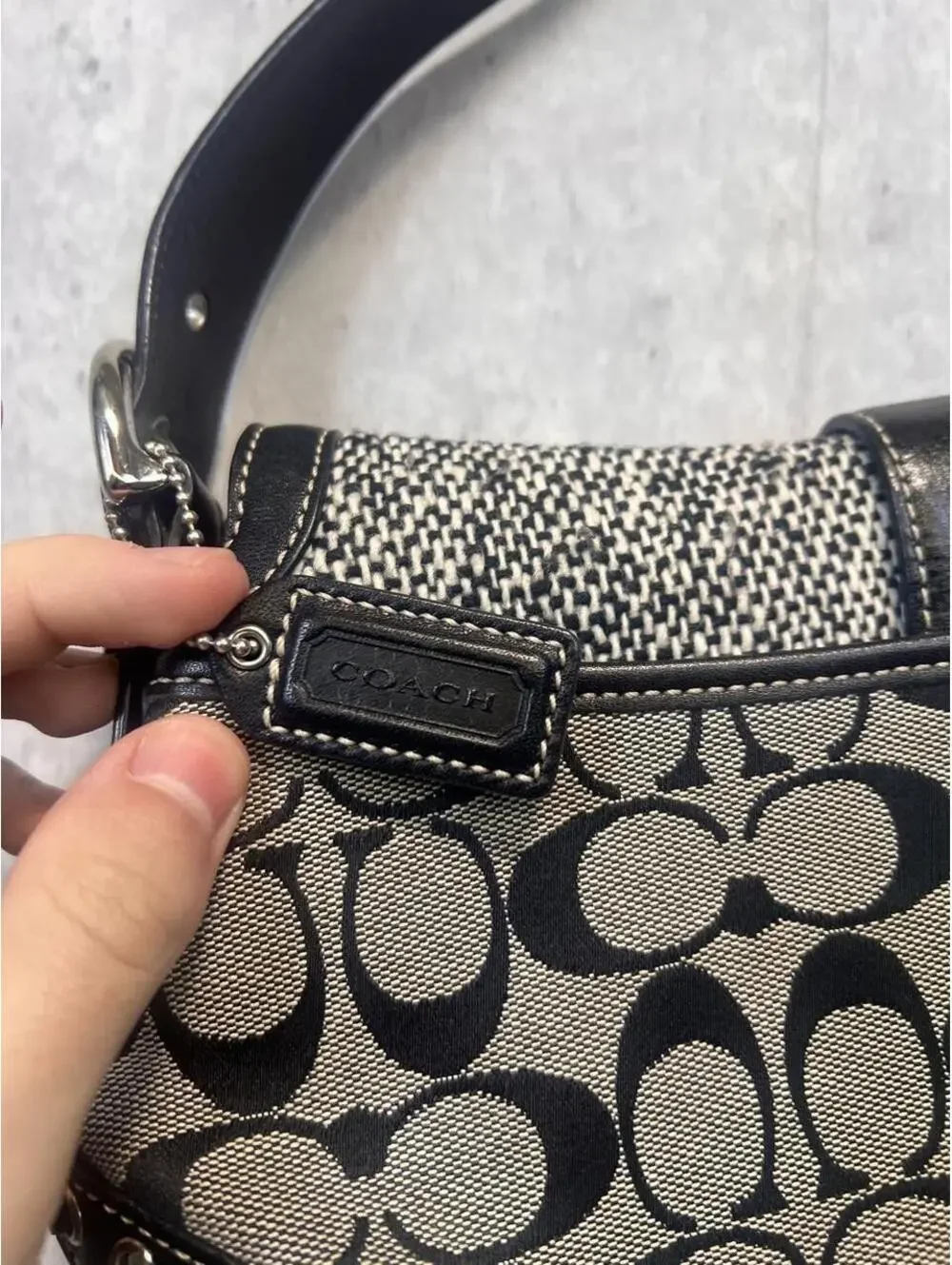Y2K Coach Signature Soho Black Shoulder Bag